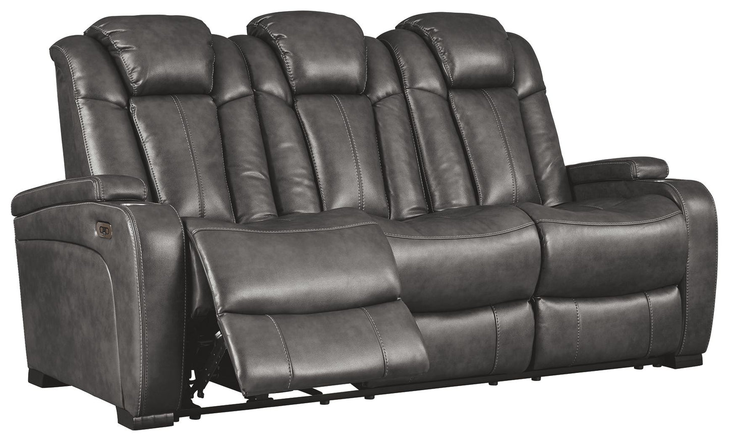 Turbulance - Quarry - PWR REC Sofa with ADJ Headrest