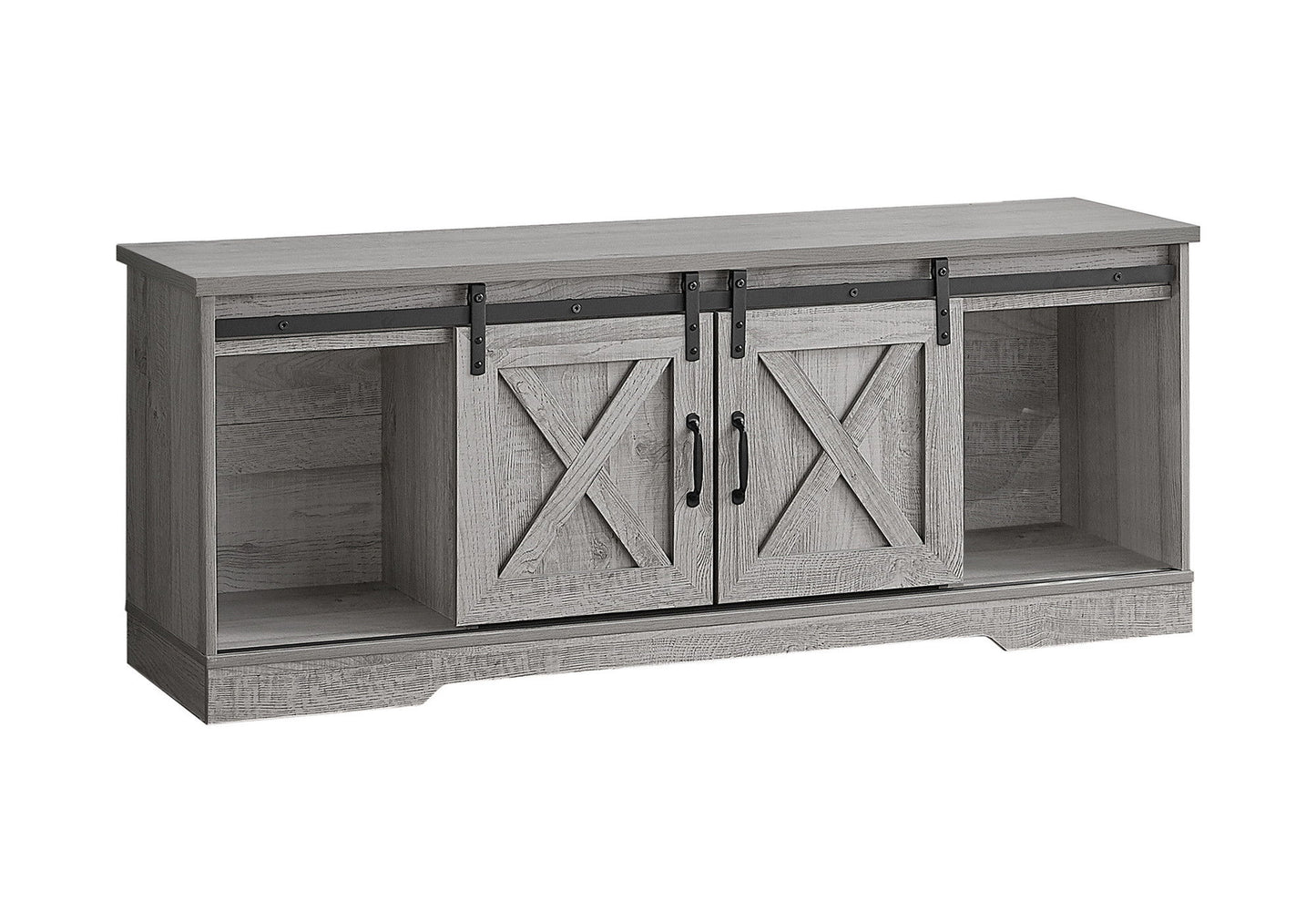59" Cabinet Enclosed Storage TV Stand - Gray