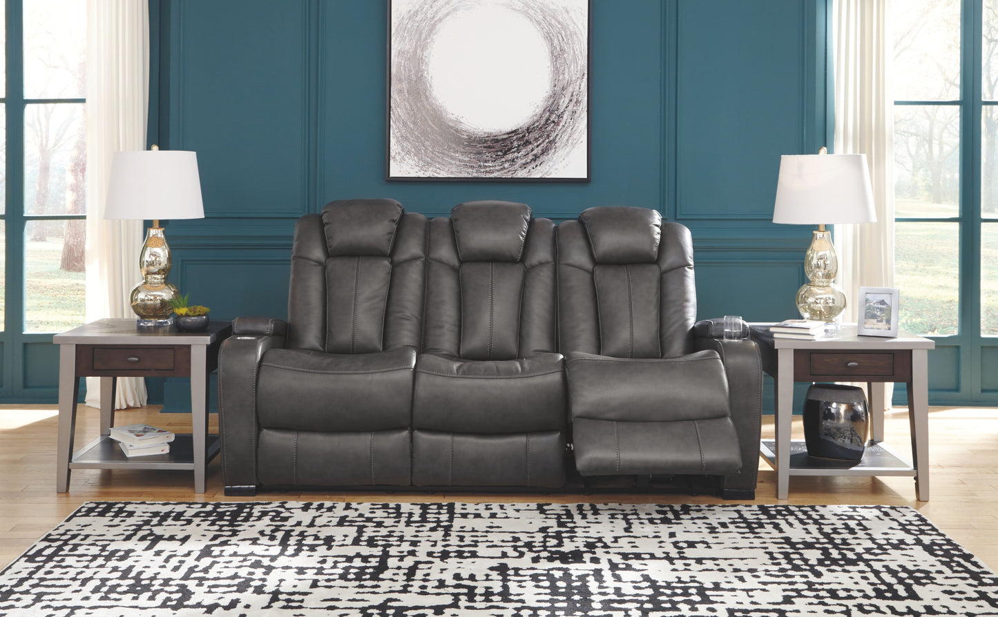 Turbulance - Quarry - PWR REC Sofa with ADJ Headrest