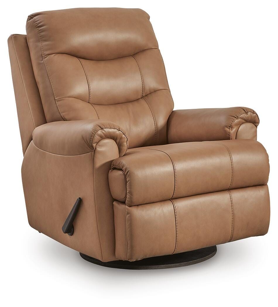 Flynwood - Swivel Glider Recliner - Butternut - Leather Match