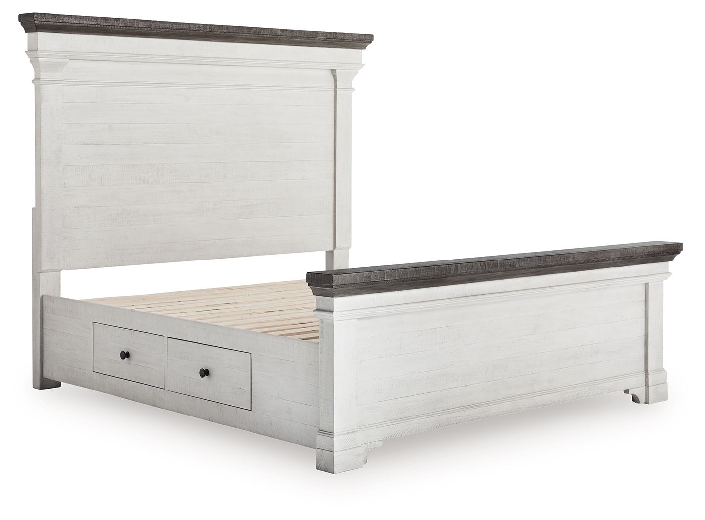Havalance - California King Panel Storage Bed - White / Gray