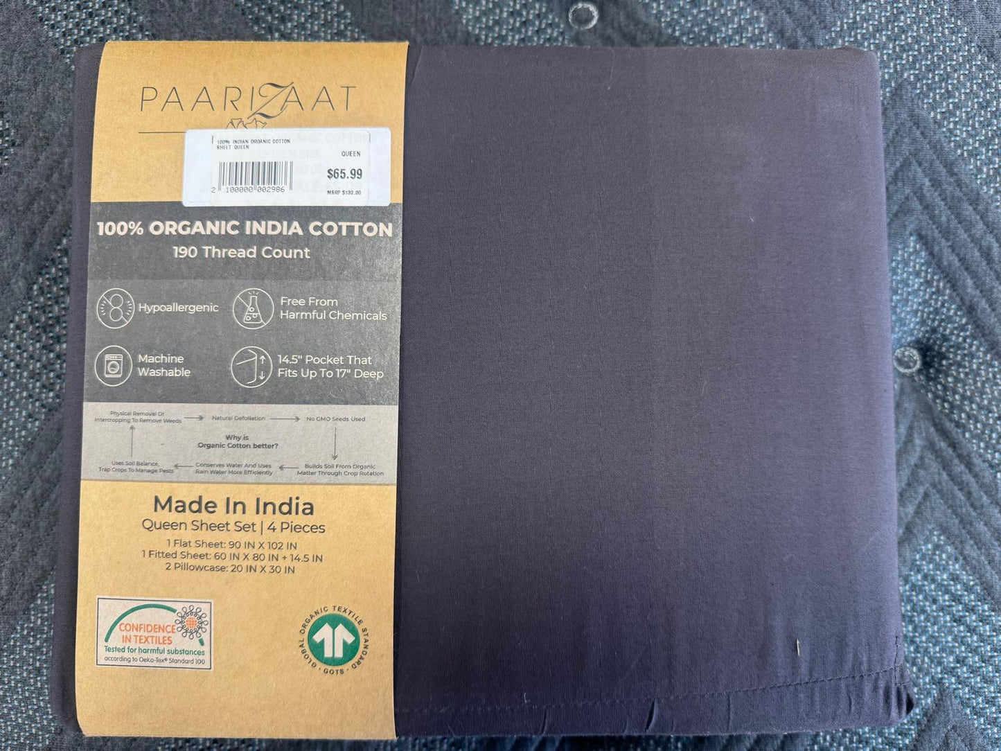 100% Indian Cotton Sheet Queen Size