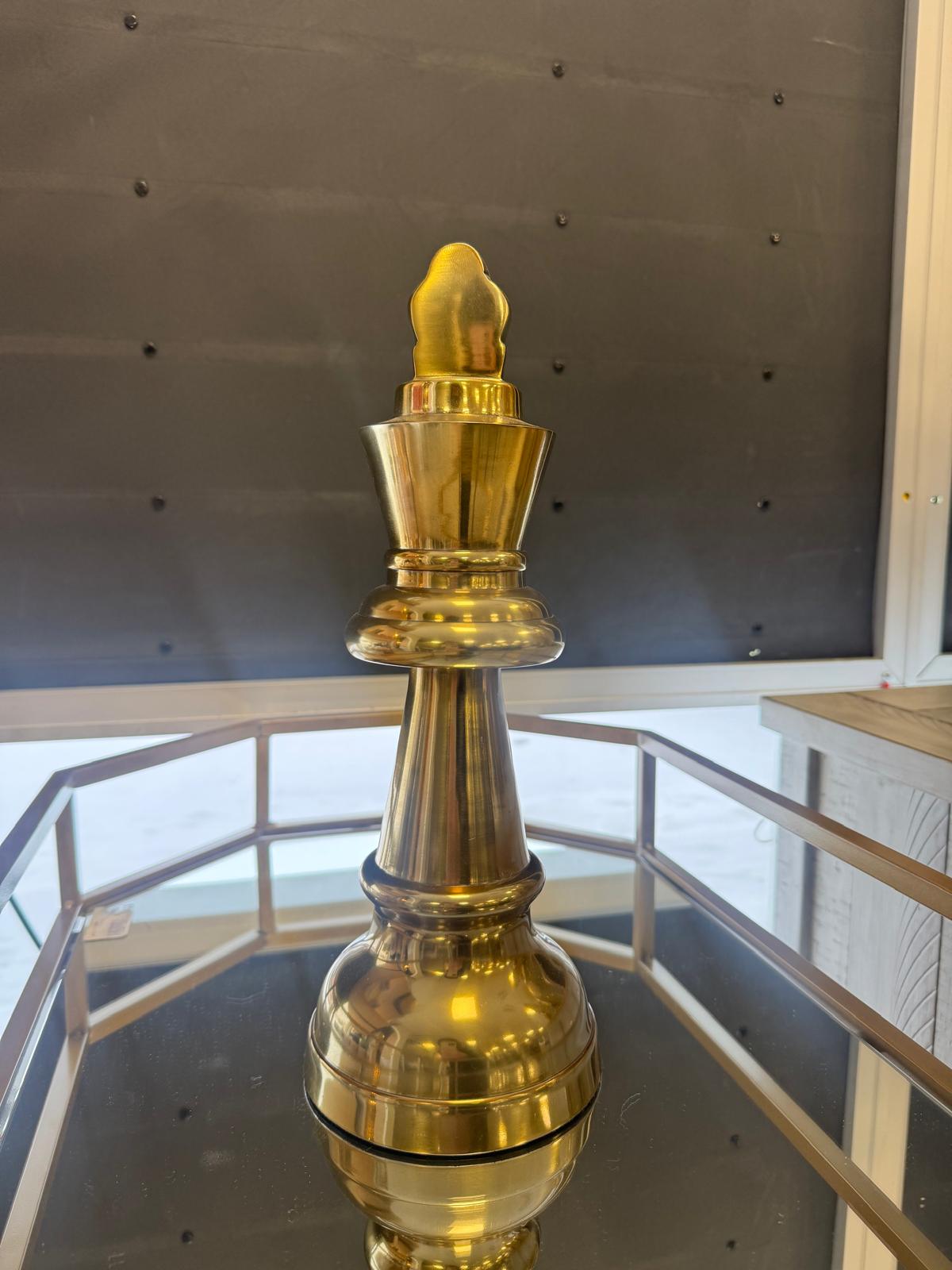 MISCELLANEOUS HOME ACCESSORIES 013 - 014 Gold toned chess sculpture