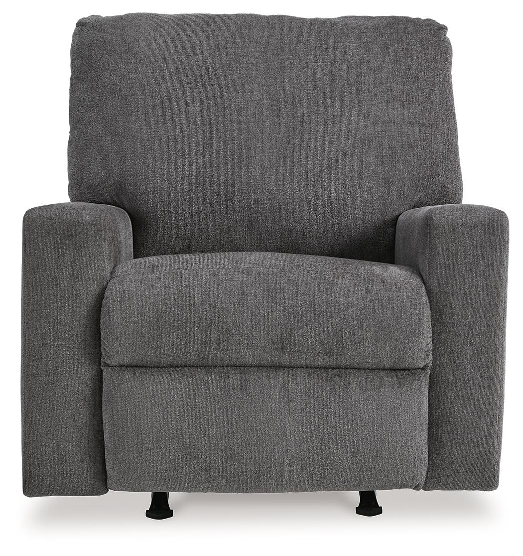 Rannis - Pewter - Rocker Recliner - Fabric
