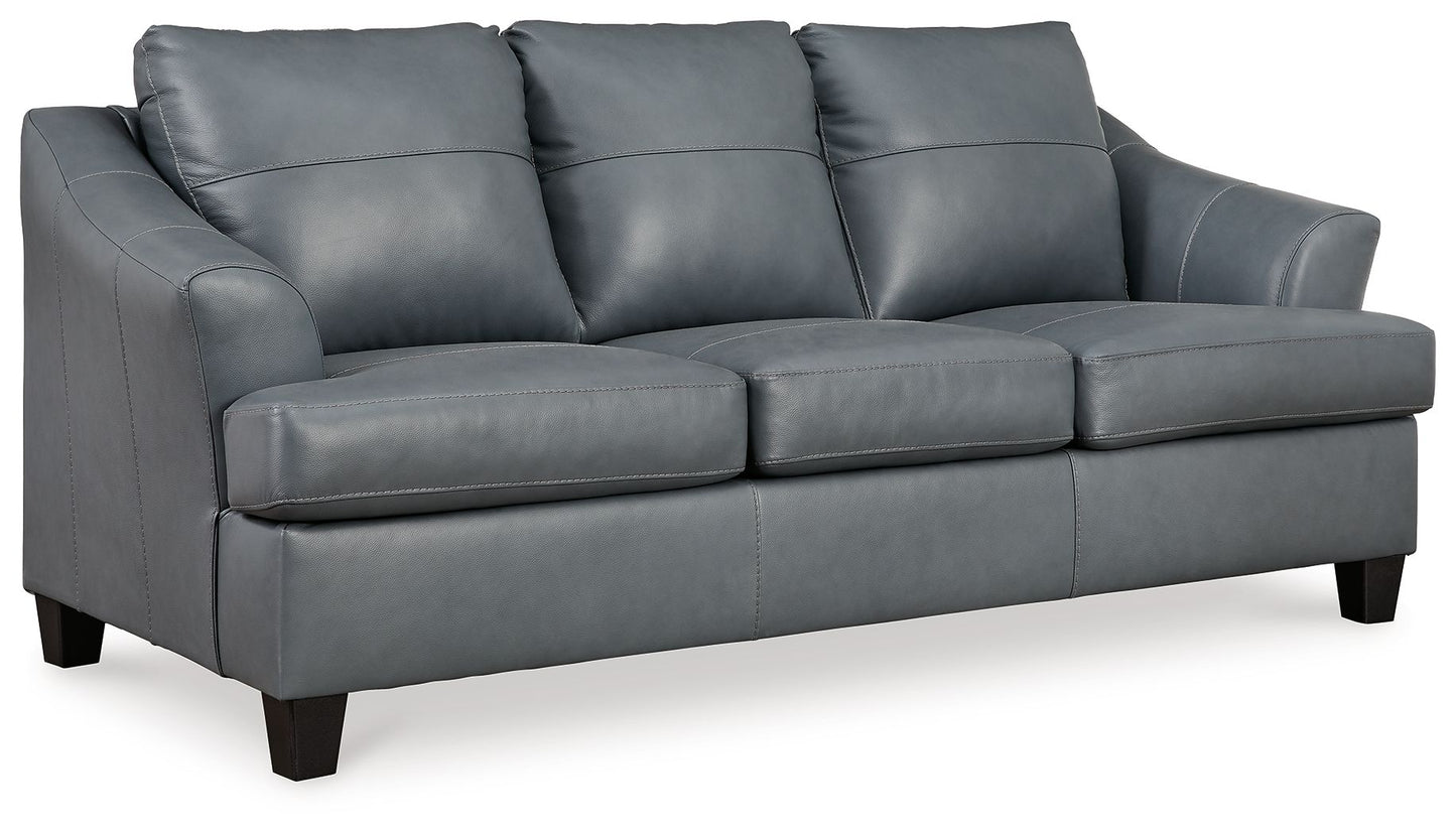 Genoa - Sofa - Leather Match - Steel