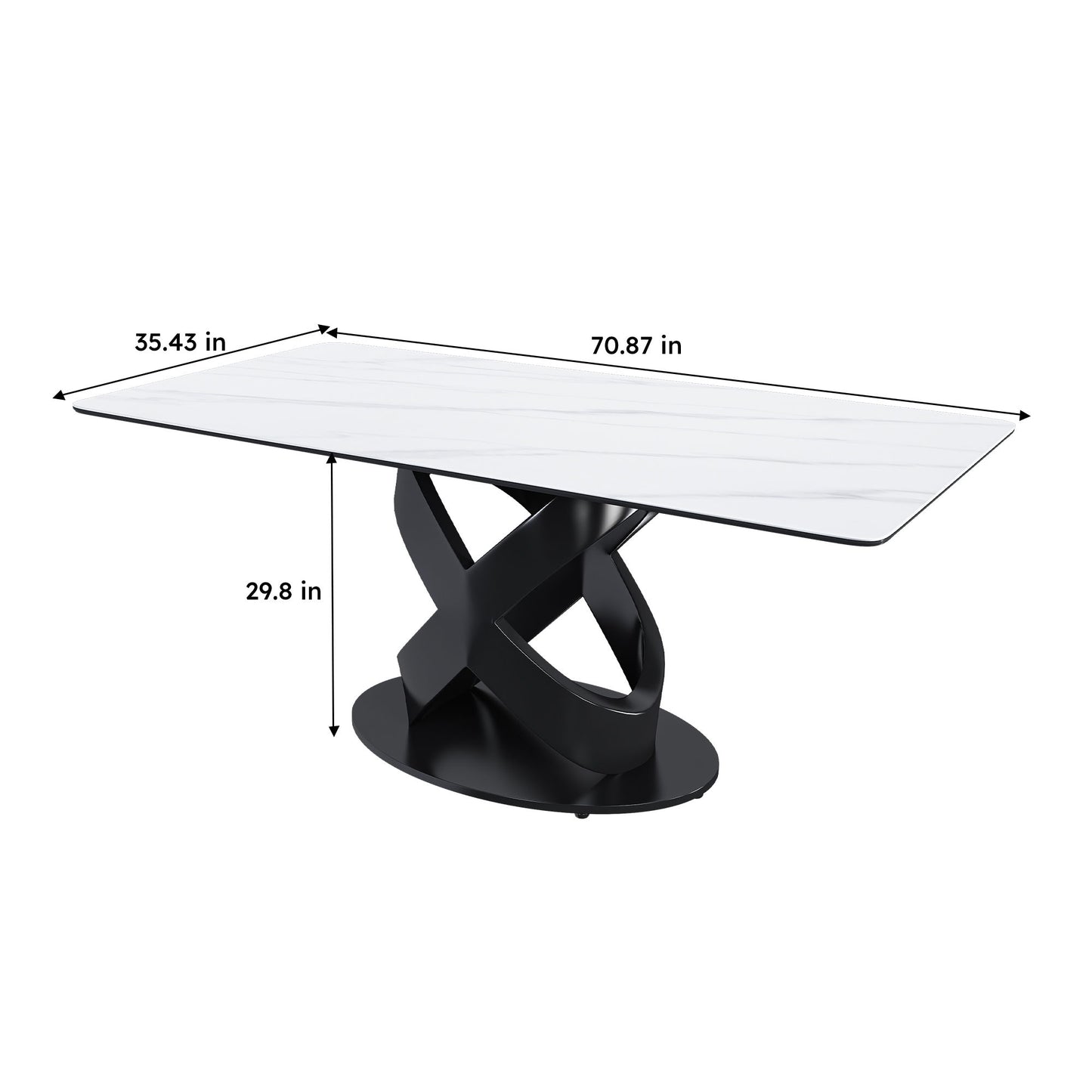 Rectangular Dining Table - Black / White