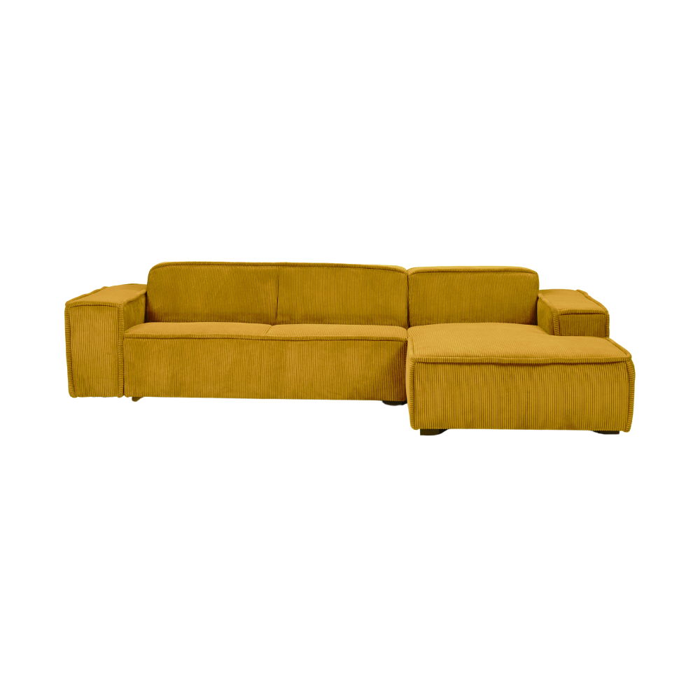 Fabric Modular Sofa With Black Legs - Yellow