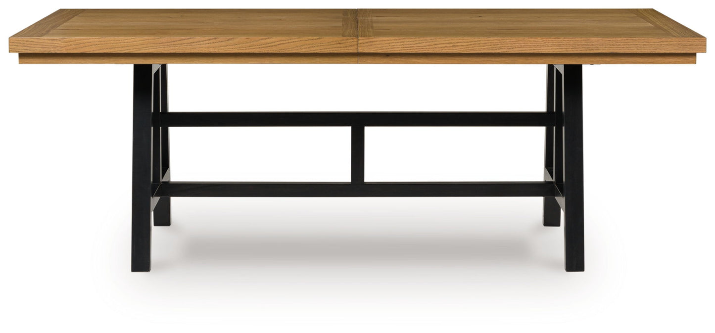 Galliden - Black / Brown - Rectangular Dining Room Extension Table