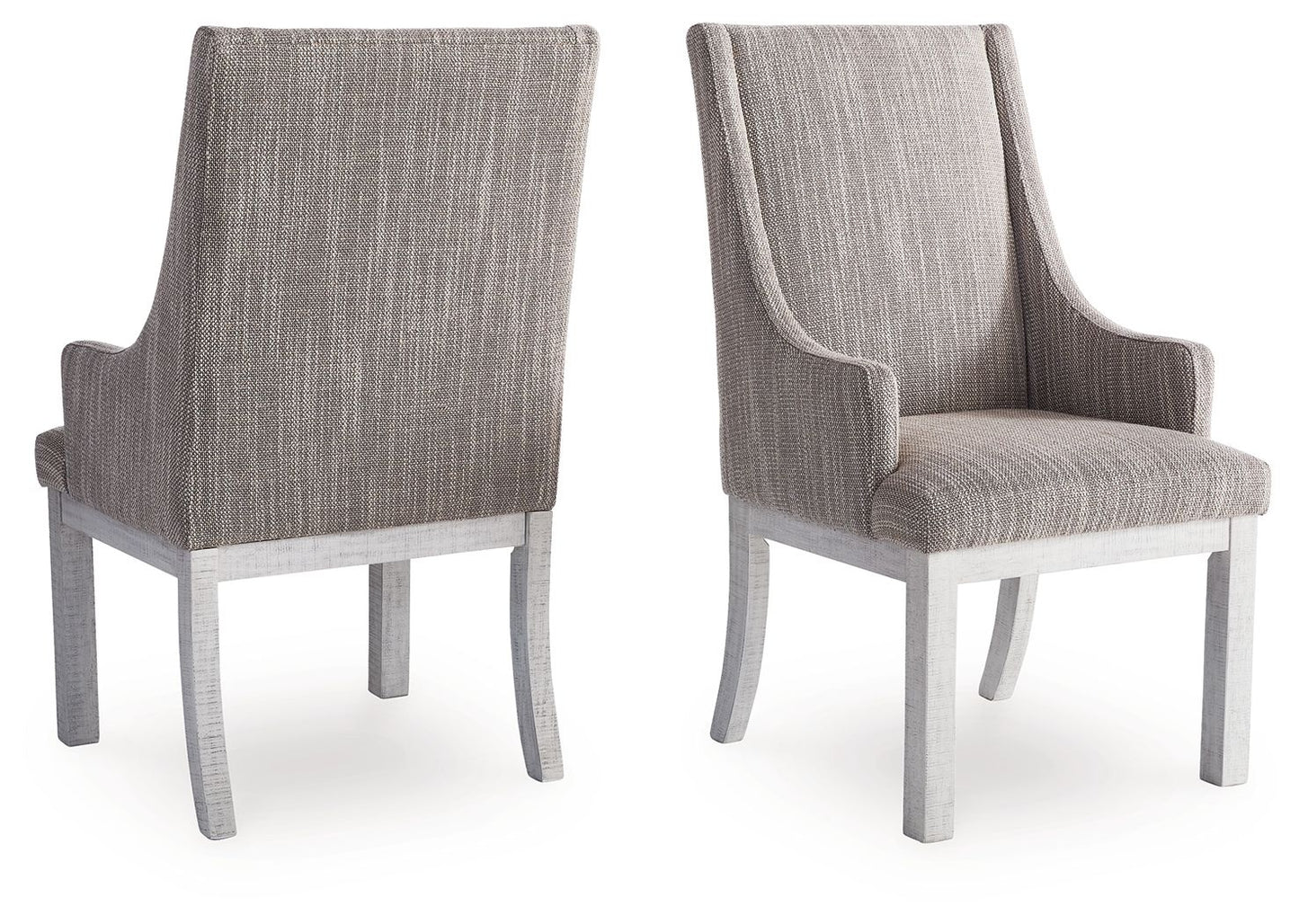 Havalance - White / Gray - Dining Upholstered Arm Chair (Set of 2)