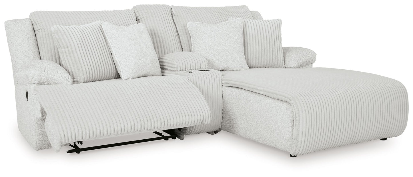 Top Tier - 3-Piece Reclining Sectional Sofa With Raf Chaise - Fabric - Alloy