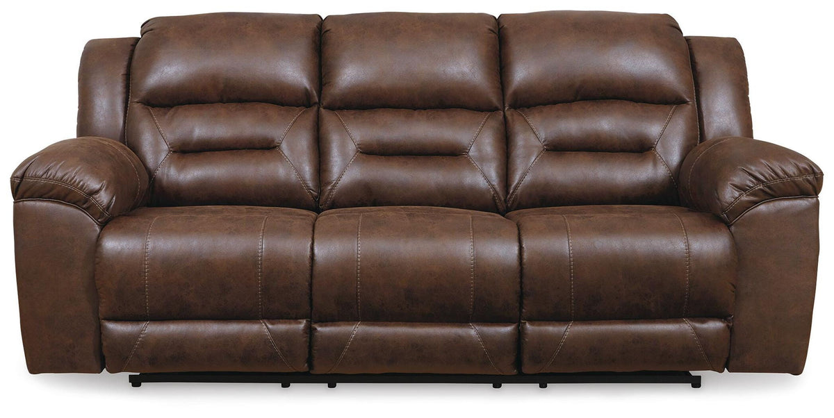 Stoneland - Reclining Sofa - Chocolate - Faux Leather