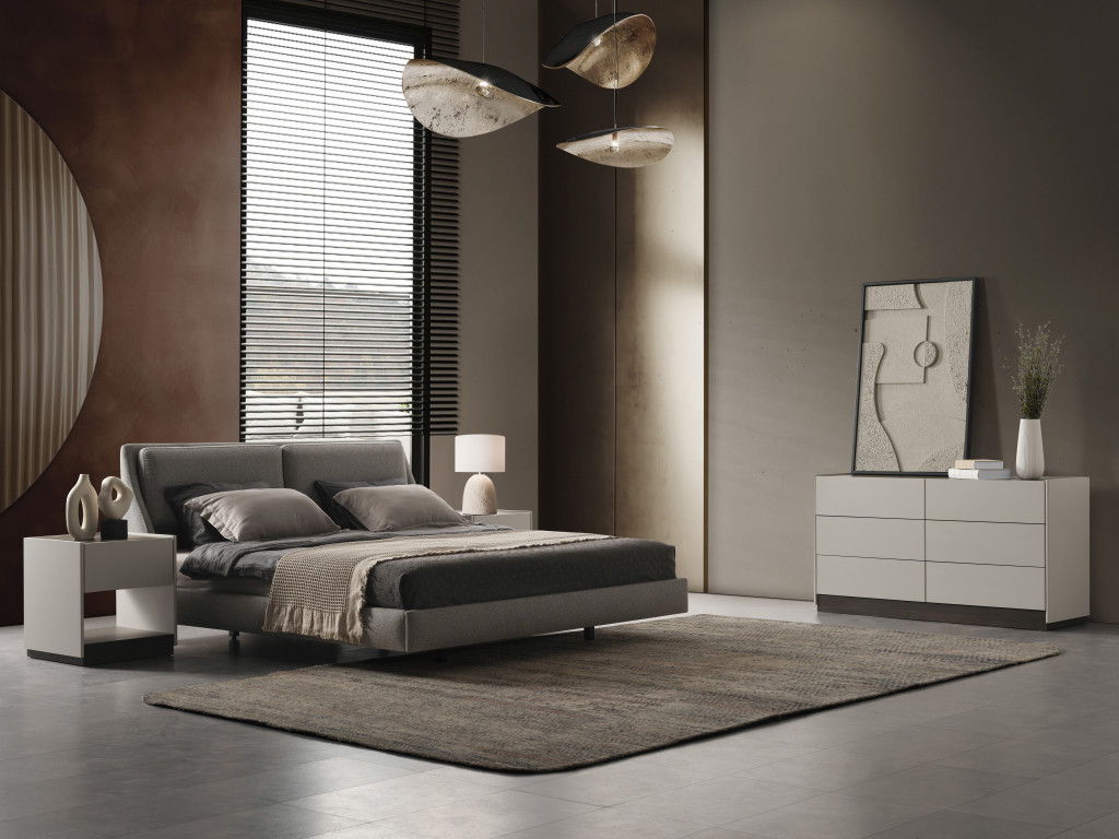 Linen Upholstered Upholstered King Bed Frame - Gray