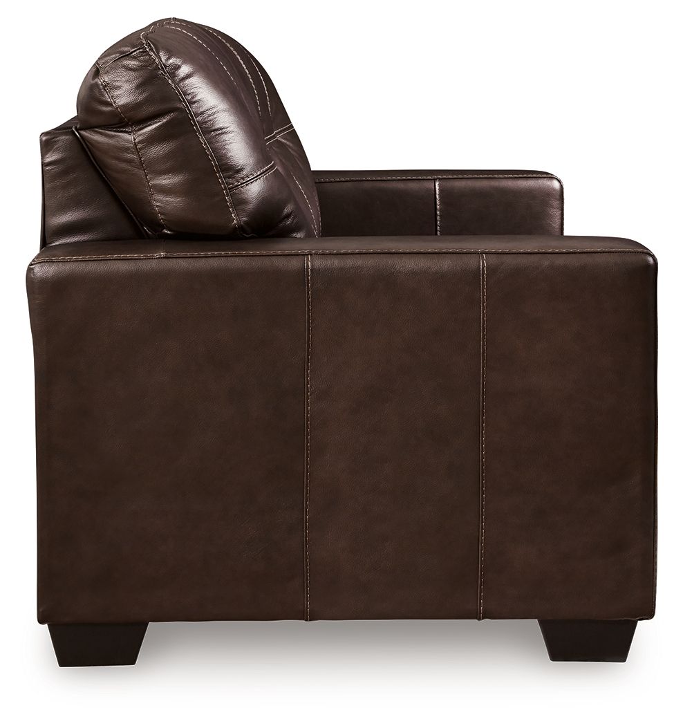Santorine - Loveseat - Leather Match - Dark Brown