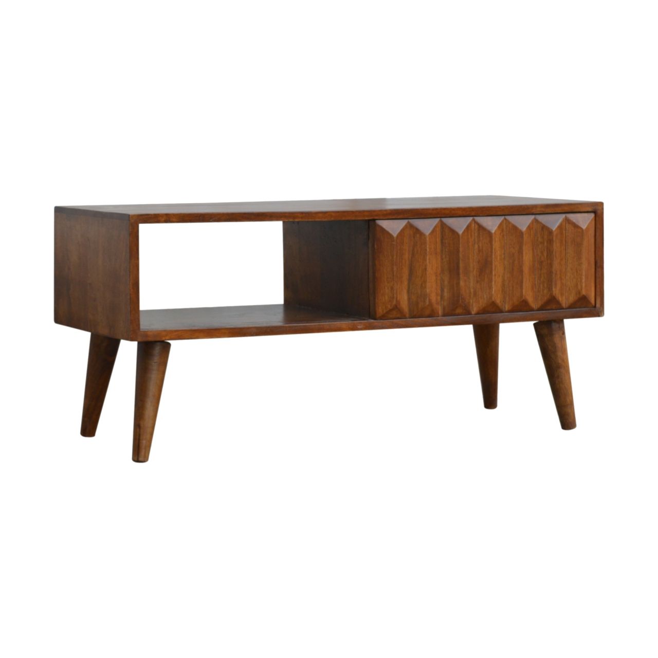 Prism Sliding Media Unit - Chestnut