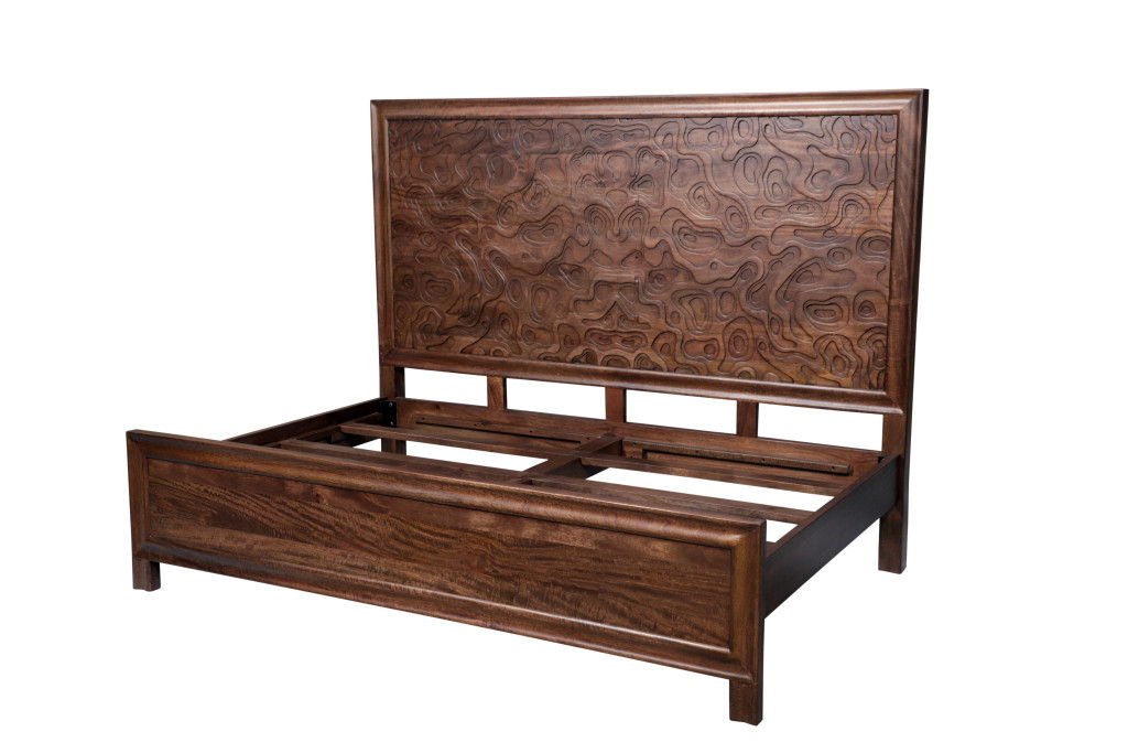 Solid Wood King Bed Frame - Brown