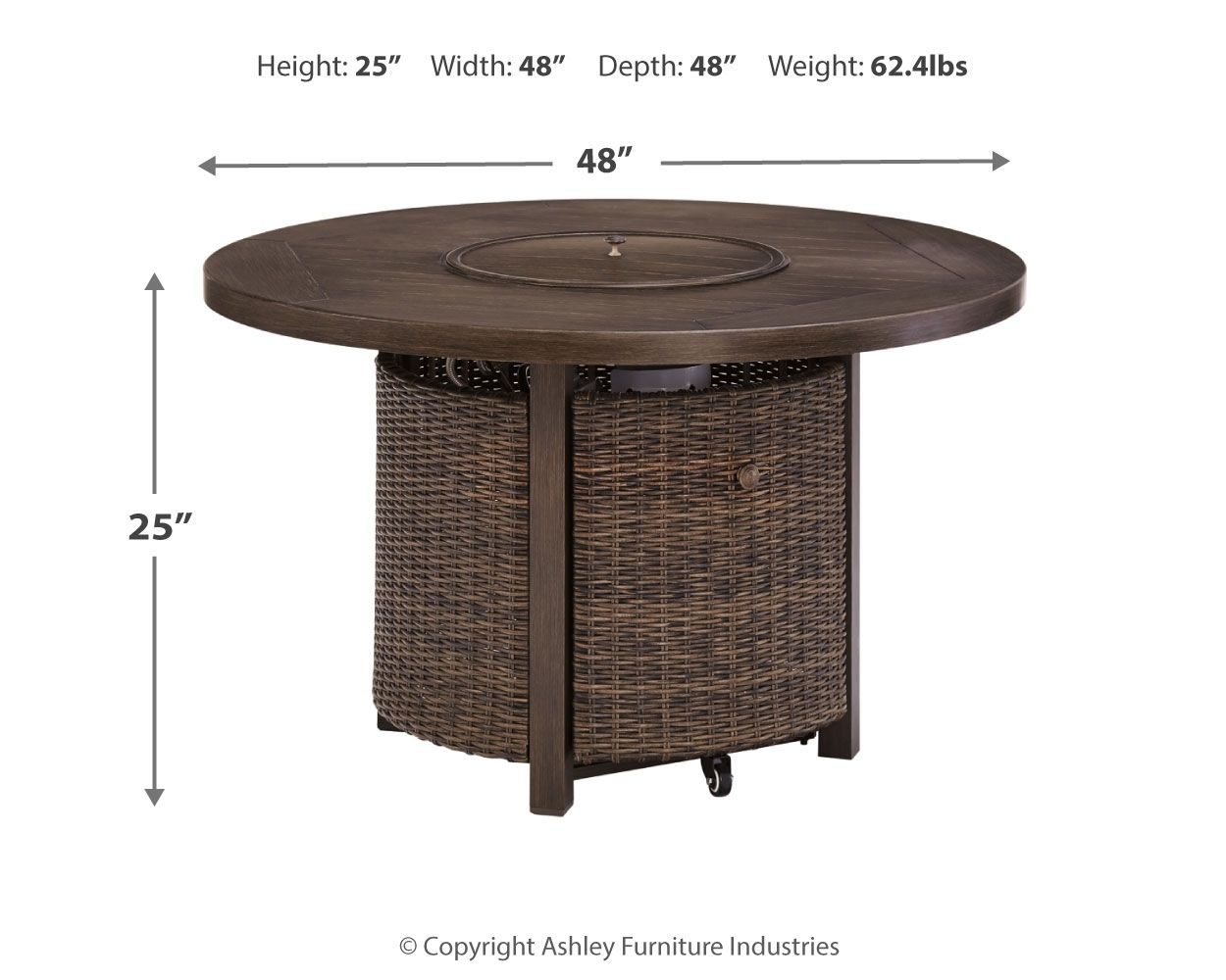 Paradise Trail - Round Fire Pit Table - Medium Brown