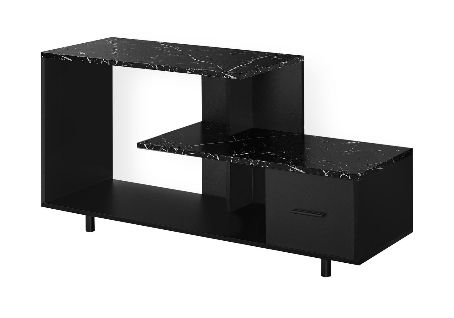 47" Transitional Cabinet Enclosed Storage TV Stand - Black