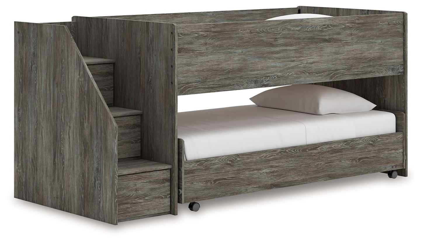 Frandern - Gray - Twin Over Twin Loft Bed