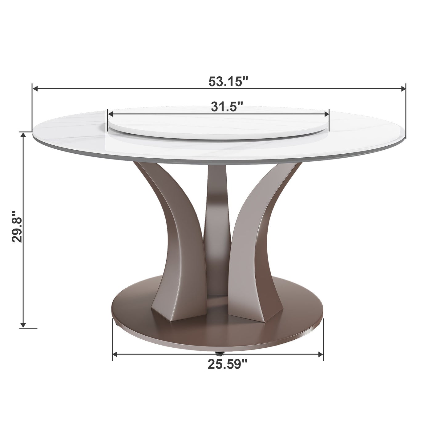 Table With Rotating Tray Scratch & Heat For Kitchen & Restaurant(Table Only - White