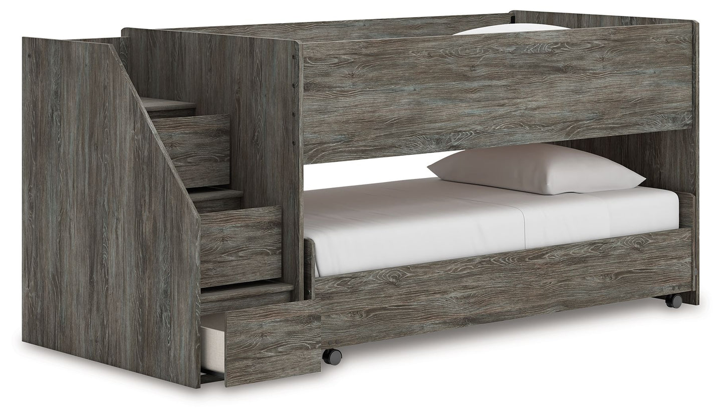 Frandern - Gray - Twin Over Twin Loft Bed