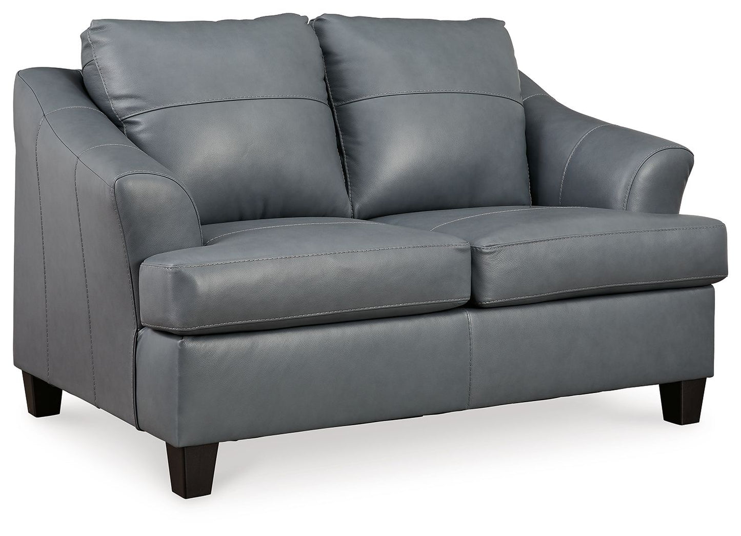 Genoa - Loveseat - Leather Match - Steel