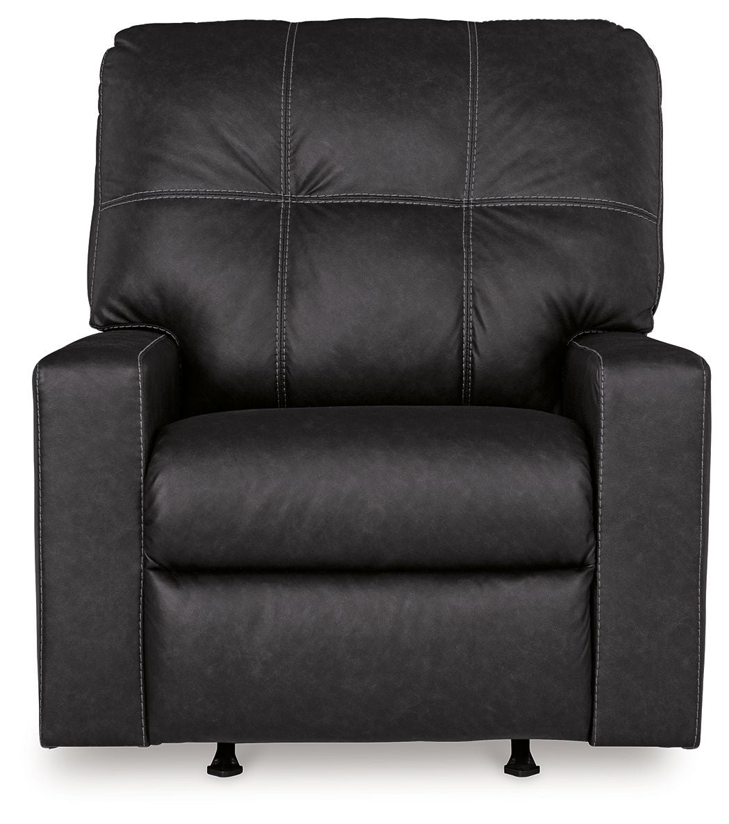 Barlin Mills - Rocker Recliner - Faux Leather - Carbon
