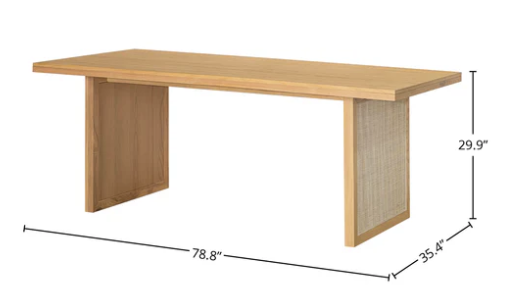 LH RATTAN DINING TABLE-NATURAL -RAT010-N