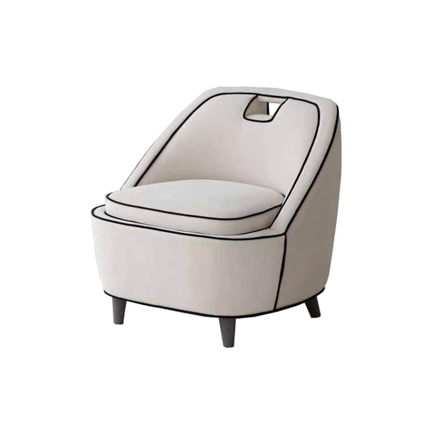 LH IMPORTS EBONY CLUB CHAIR - IVORY - RNS026-I