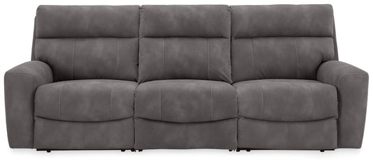 Next-Gen Durapella - 3-Piece Power Reclining Sectional - Slate - Faux Leather