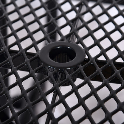 Square Outdoor Steel Picnic Table, With Umbrella Pole