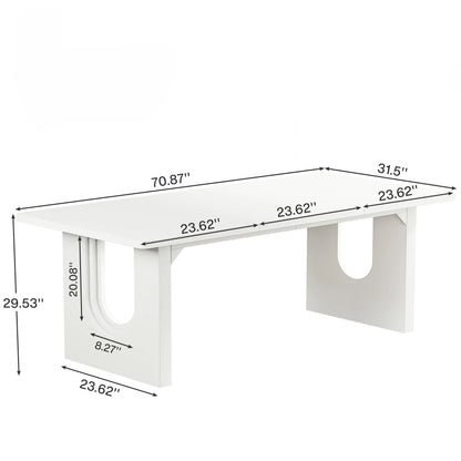Rectangular Dining Table For 6 - 8 People With Pedestal Base