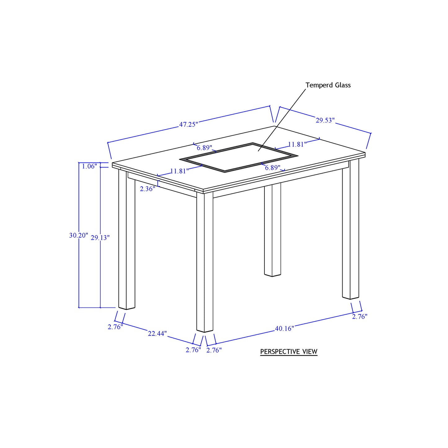 Dining Table Set With 4 Chairs, 5 Piece Set - Gray
