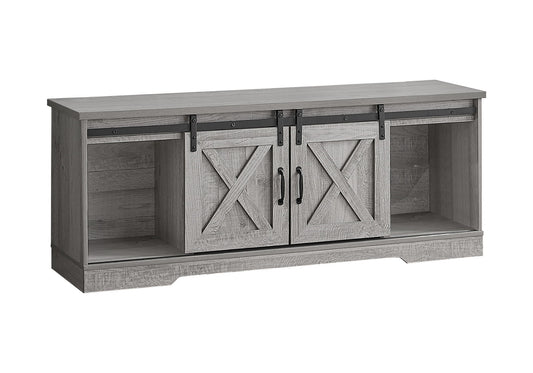 59" Cabinet Enclosed Storage TV Stand - Gray