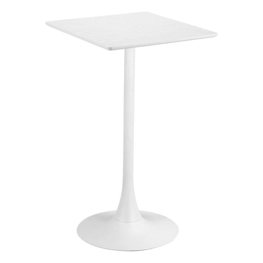 24" Wood Square Bar Table - White