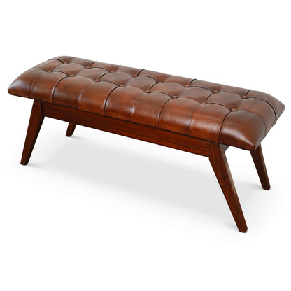 Maja - Bench - Cognac / Dark Brown