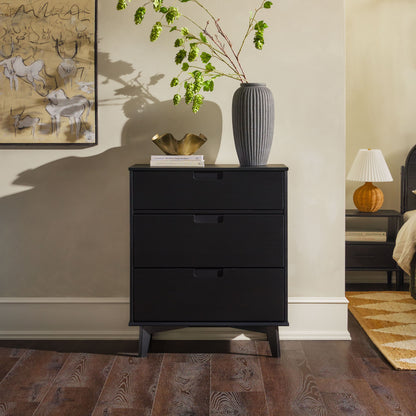 Modern 3 Drawer Dresser - Black