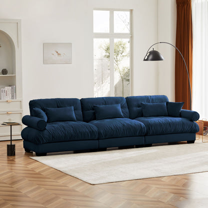 Modern Oversize Sofa With Cloud Like Comfort, Featuring Waist And Throw Pillows
