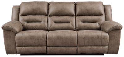 Stoneland - Reclining Sofa - Faux Leather - Fossil