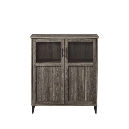 Modern Grooved Door Accent Cabinet