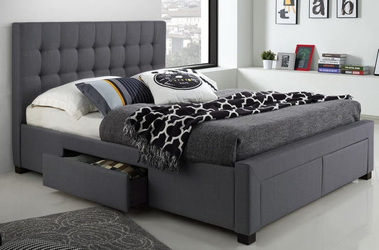 TITUS T2152 4 DRAWER STORAGE BED  GRAY QUEEN