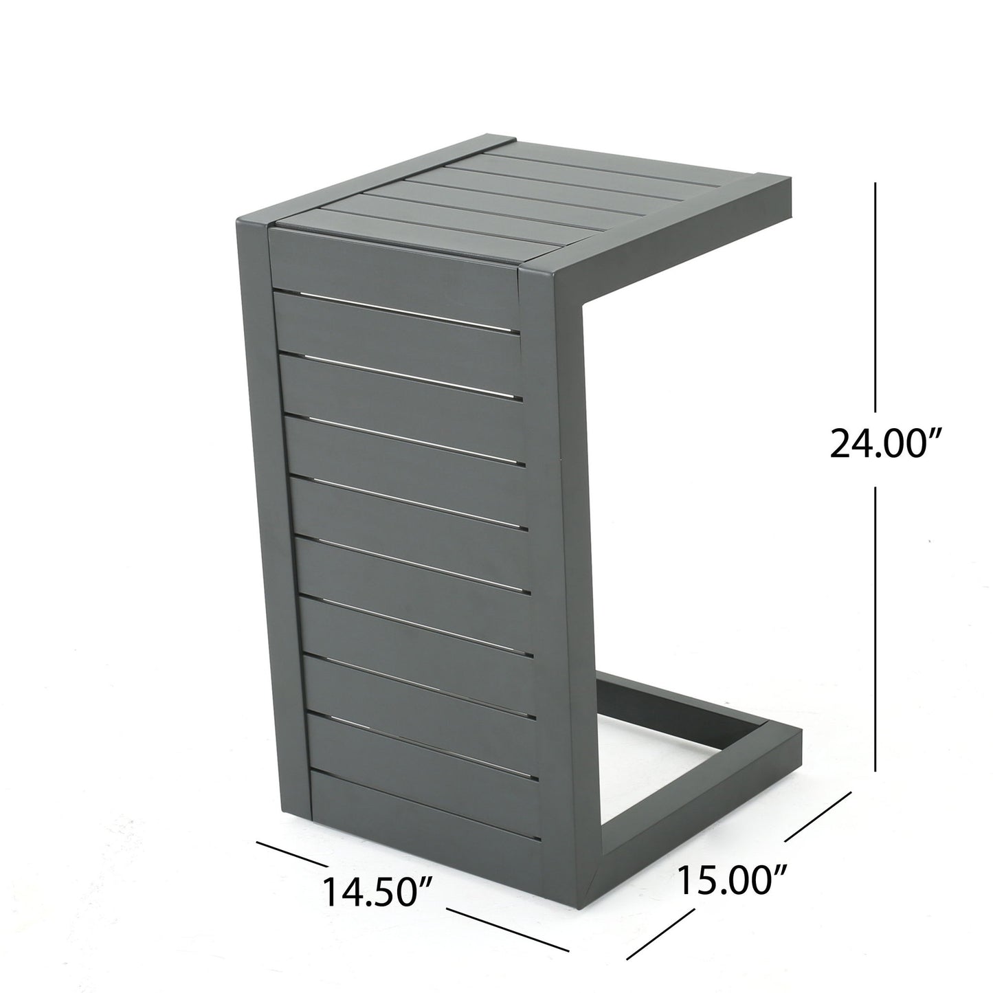 Aluminum Outdoor C - Shaped Side Table For Patio