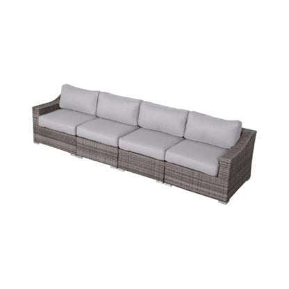 Contemporary Outdoor Rattan Wicker Sectional Seating Group With Cushions