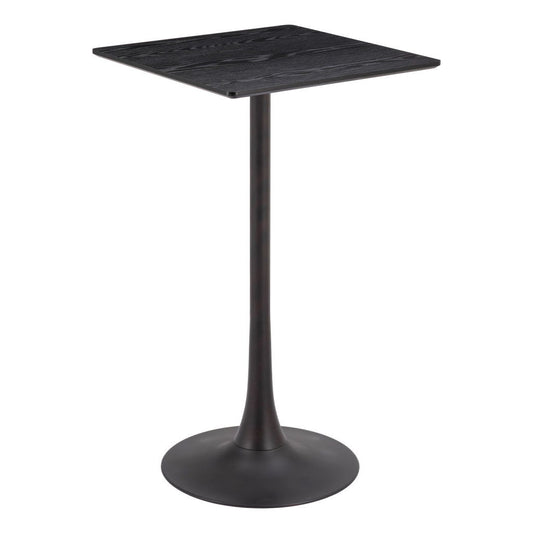 24" Modern Wood Square Bar Table - Black