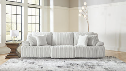 Top Tier - 3-Piece Sectional Sofa With RAF And LAF Recliner - Alloy