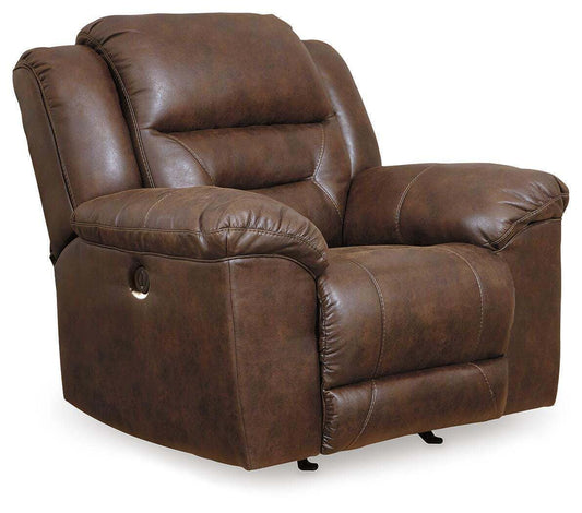 Stoneland - Power Rocker Recliner - Chocolate - Faux Leather
