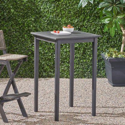 Outdoor Minimalist Acacia Wood Square Bar Table