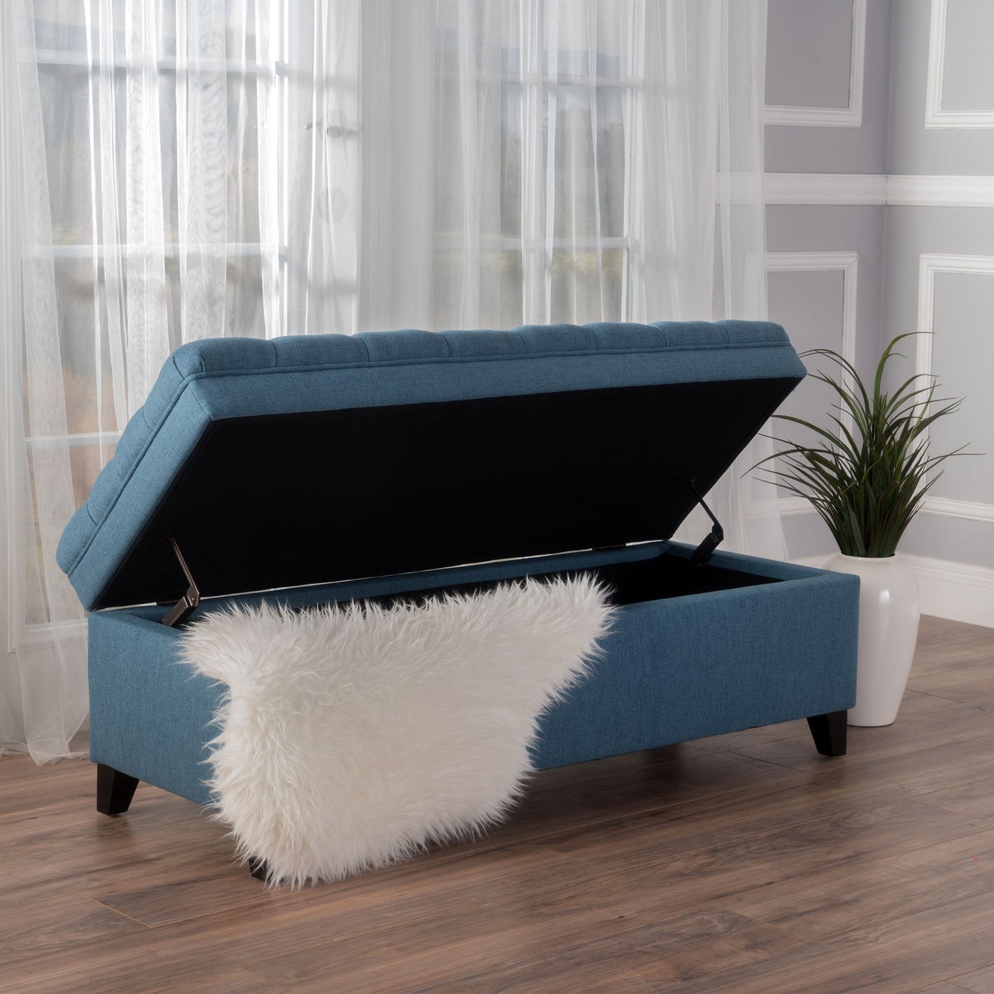 Juliana - Storage Ottoman With Birch Legs