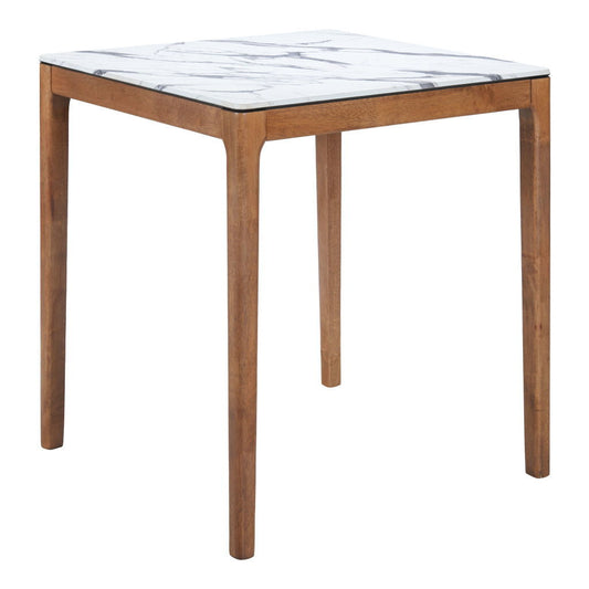 32" Solid Wood Square Bar Table - White