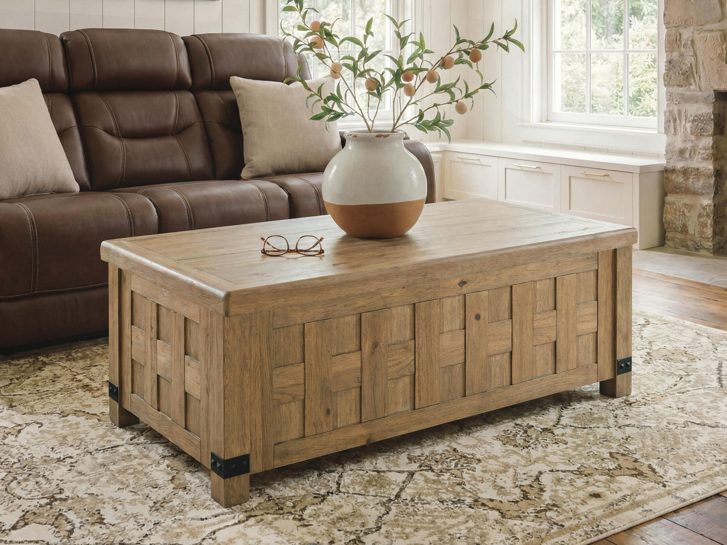 Ridgester - Lift Top Cocktail Table - Light Brown