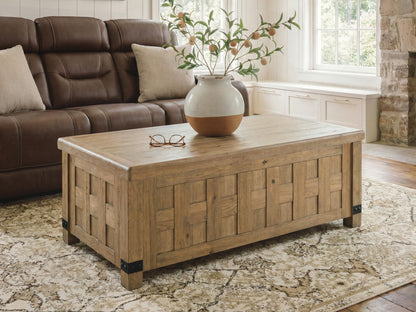 Ridgester - Lift Top Cocktail Table - Light Brown